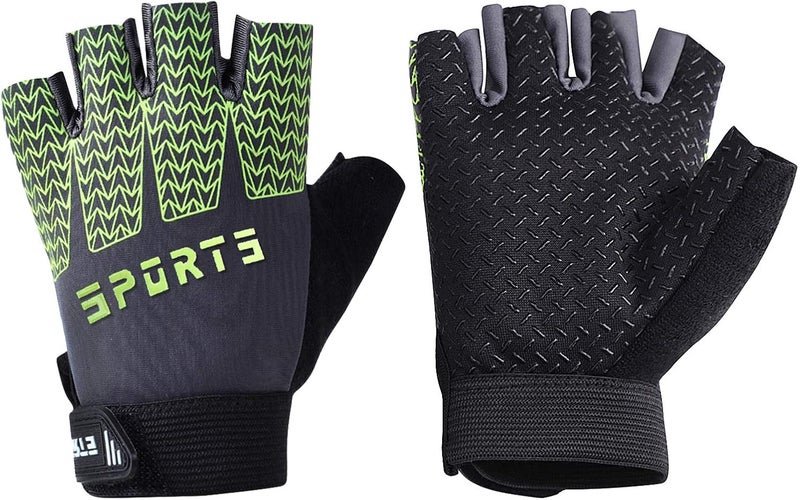 GREUS Kids Half Finger Cycling Gloves - Breathable Non Slip Bike Riding Gloves with UV Protection for Boys & Girls Aged 6-10 - Image 4